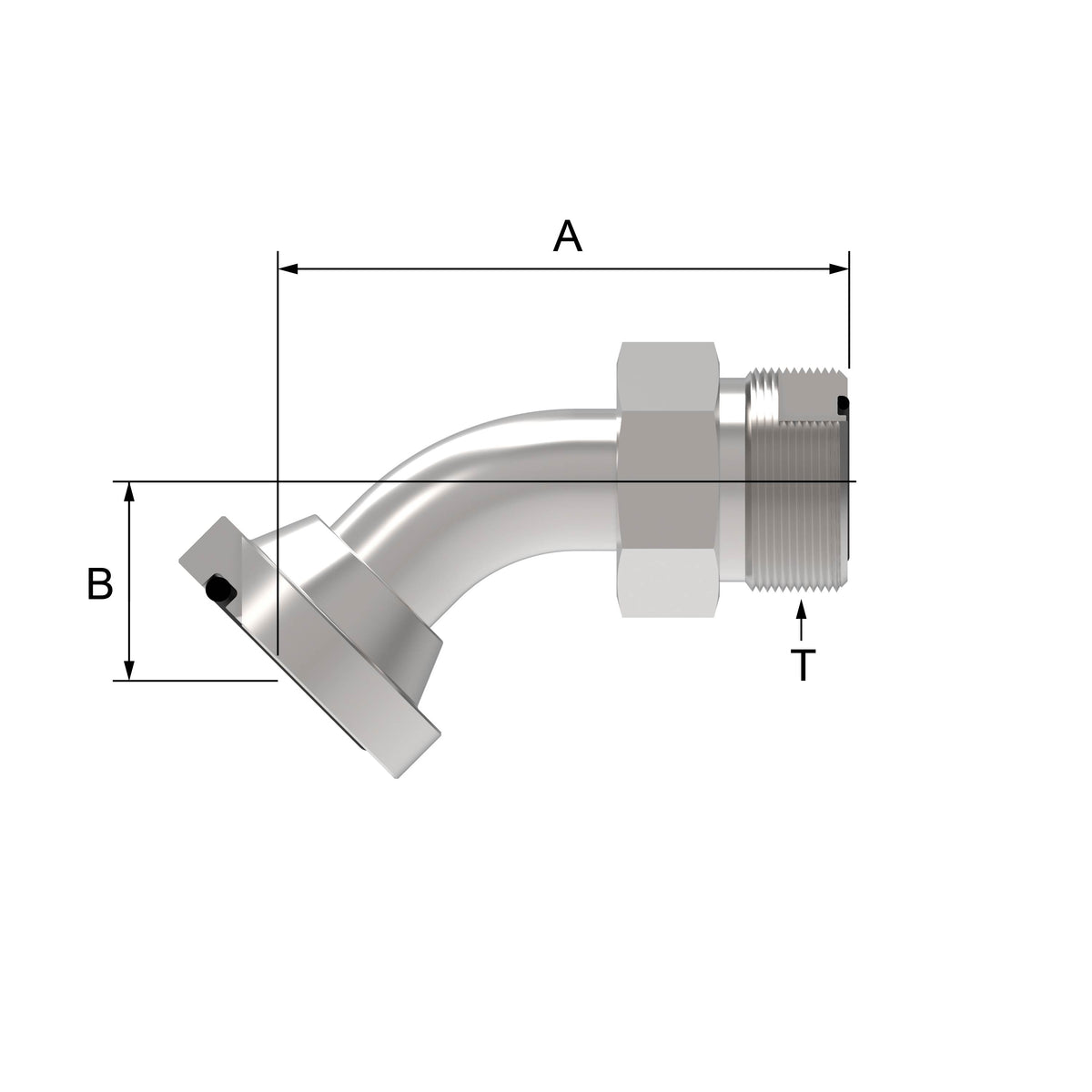 Danfoss FF5945T Series Elbow Adapters SAE Split Flange/ORS FF5945T1212S [CENTER]
