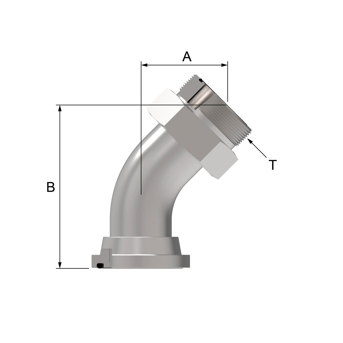 Danfoss FF5946T Series Elbow Adapters SAE Split Flange/ORS FF5946T1212S [CENTER]