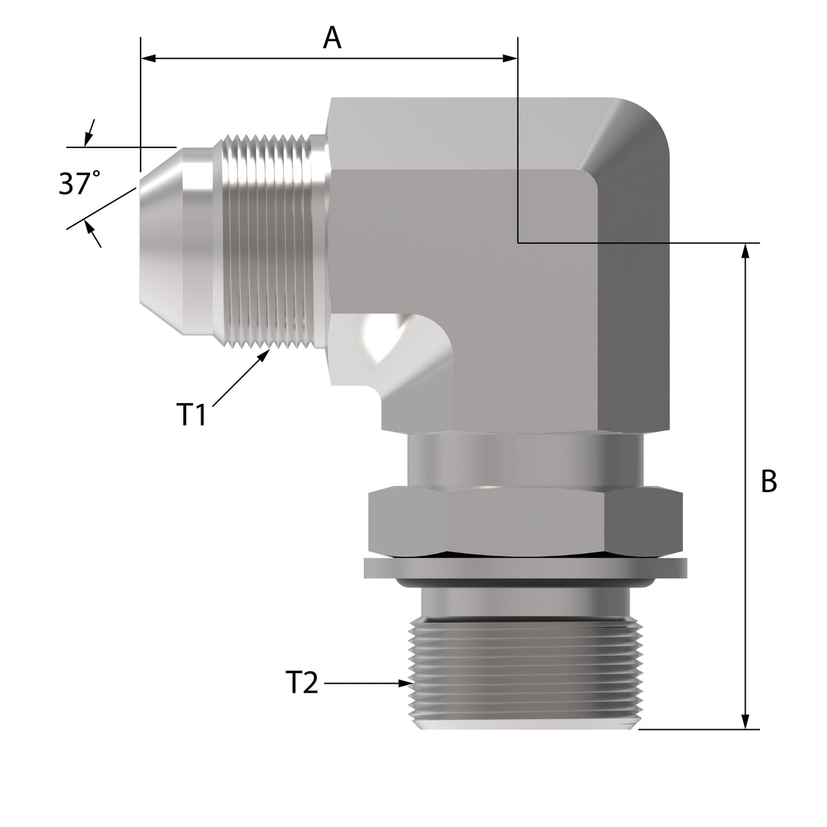 Danfoss GG306 Series Elbow Adapters SAE 37 Male/BSPP Male GG306-NP08-08 [CENTER]