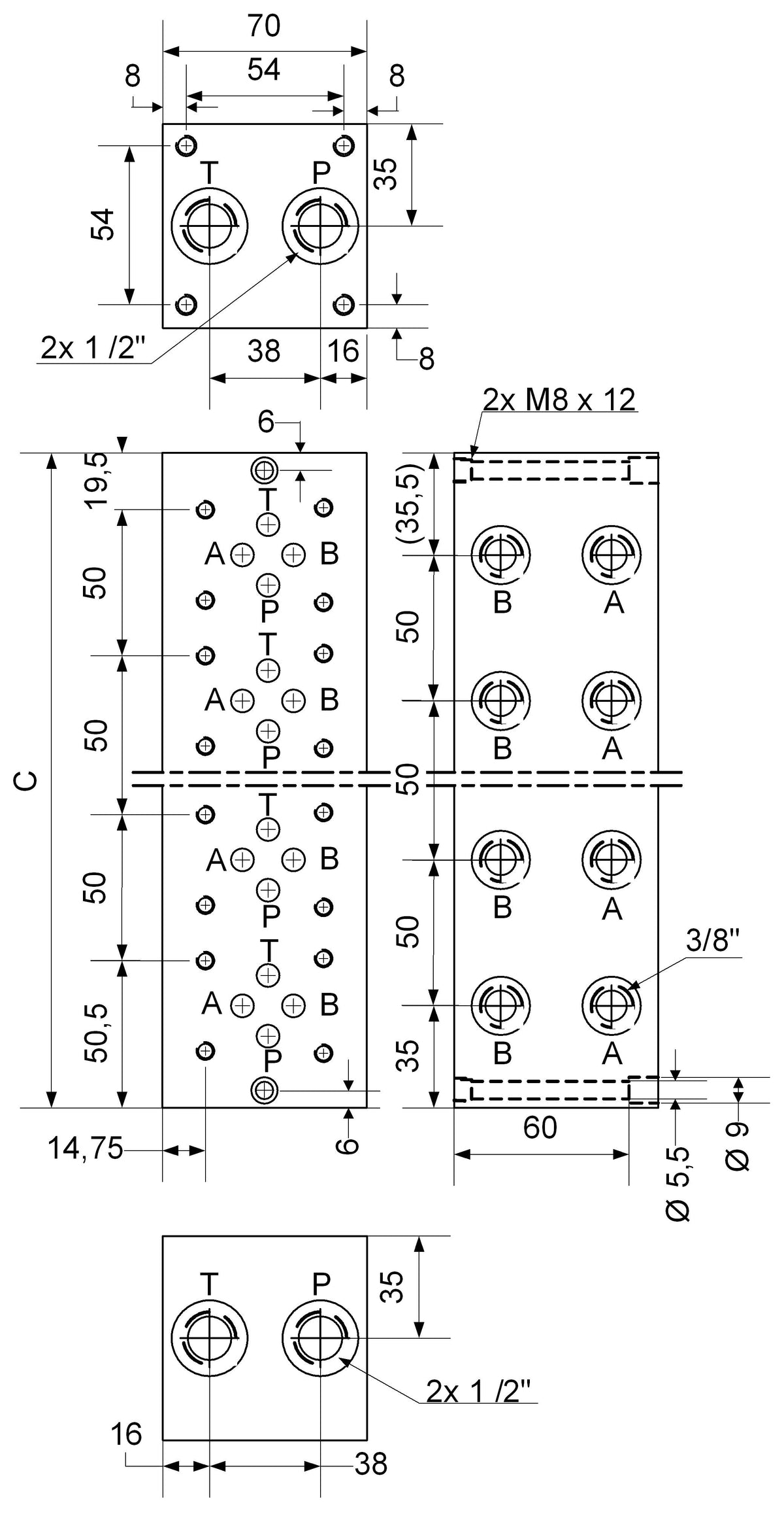 Kompaktanschlussplatten Cetop Ventil NG 06 – 2 | IM0002247.JPG