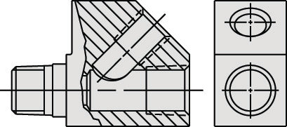 T-Stück, 45° für 700 bar Adapter und Anschlüsse – 2 | IM0003827.JPG