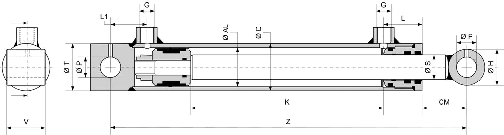 Doppeltwirkende Hydraulik-Zylinder - Serie HFR2S – 2 | IM0005268.JPG