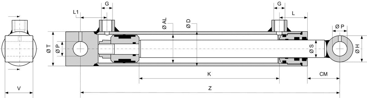 Doppeltwirkende Hydraulik-Zylinder - Serie HFR2S – 2 | IM0005268.JPG