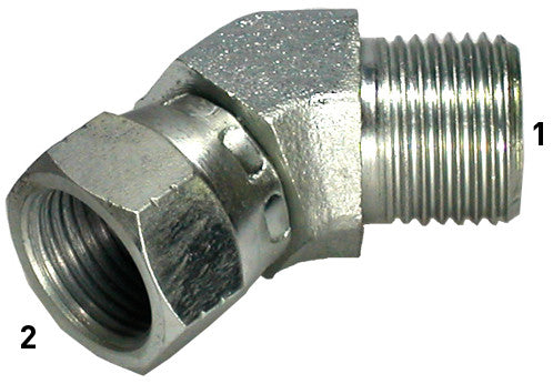 Einstellbare Winkel Adapter 45° vormontiert JIC/zöllig – 1 | IM0018381.JPG